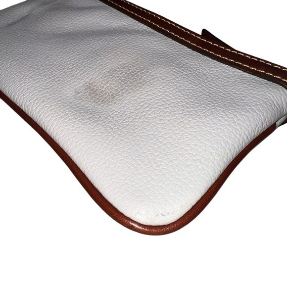 {Dooney & Bourke Cream & Brown Leather Wristlet Convertible Strap} - Picture 5 of 10